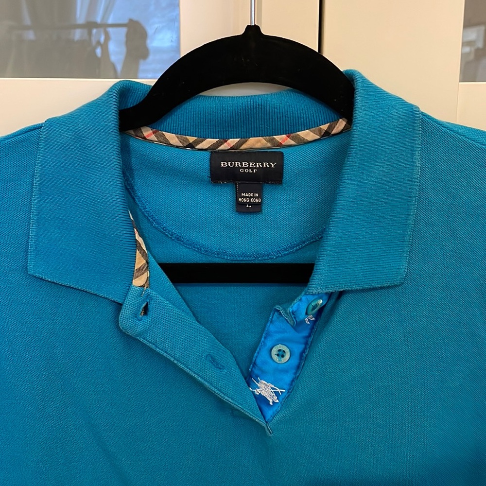 Burberry golf blue polo